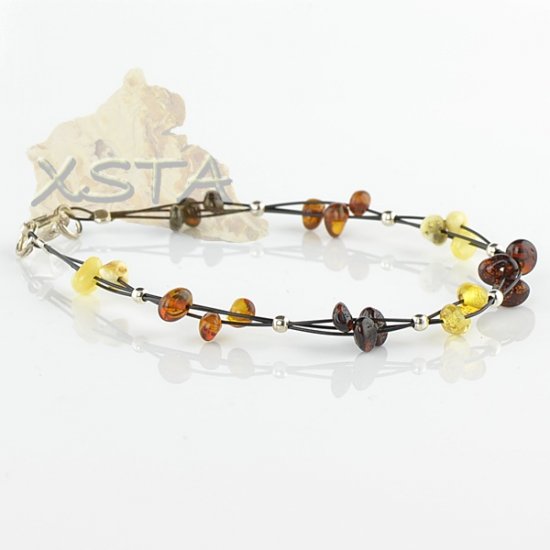 Mix amber bracelet with wire